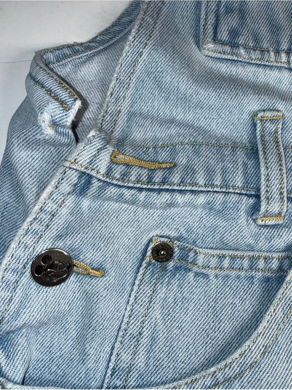 Jerry Leigh Blue Denim Women's Short Overalls with Character Embroidery
